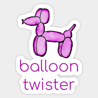Pink Watercolor Balloon Dog - Balloon Twister Sticker